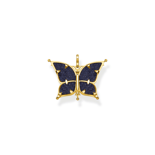 Thomas Sabo Yellow Gold Plated Cubic Zirconia Stars and Moon Butterfly Pendant PE929-963-7