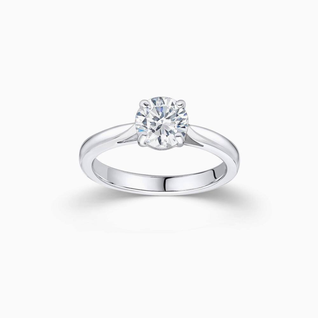 Platinum 0.71ct Laboratory Grown Brilliant Cut Diamond Ring Size M