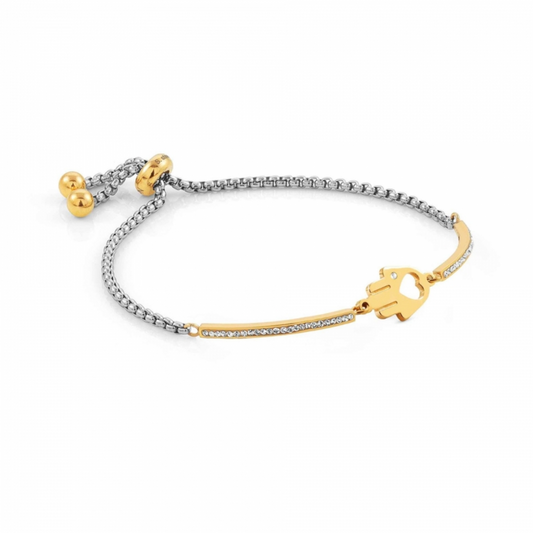 Nomination Milleluci Gold Finish Hand of Fatima Bracelet with Cubic Zirconia 028006/001