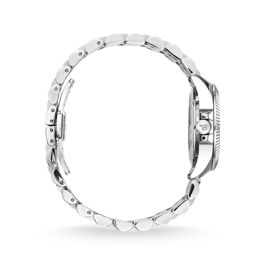 Thomas Sabo Stainless Steel Bracelet Cubic Zirconia Multi Flower Dial Watch WA0381-201-201