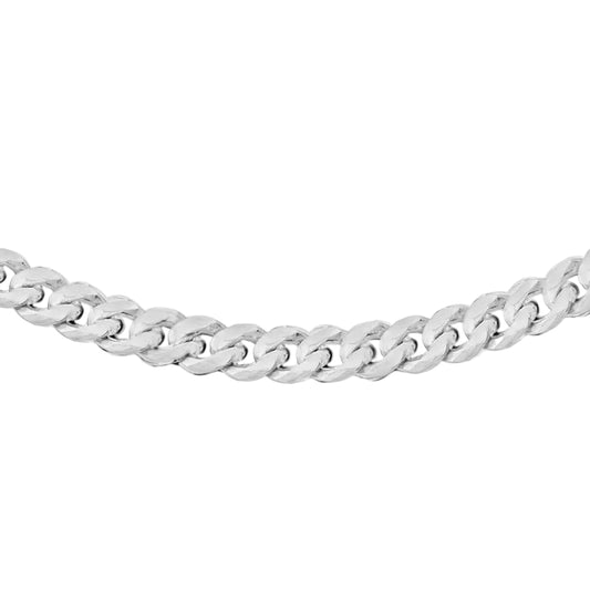 Sterling Silver 100 Diamond Cut Panza Curb Chain 28"