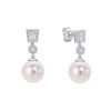 Diamonfire Multi Shape Cubic Zirconia and Shell Pearl Drop Earrings