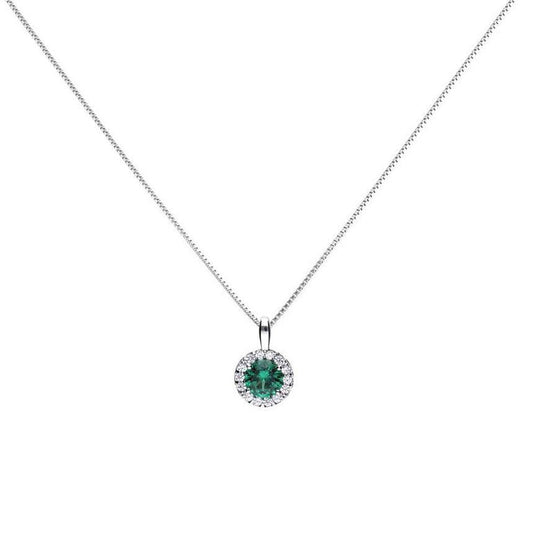 Diamonfire Silver White Zirconia Green Pendant P4624