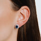 Diamonfire Blue and White Cubic Zirconia Oval Stud Earrings E5586