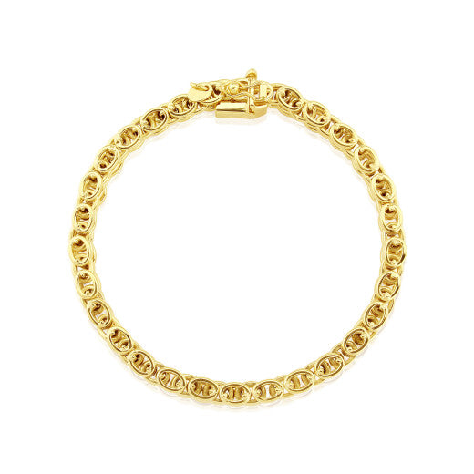 9ct Yellow Gold Five Row Panther Link Bracelet