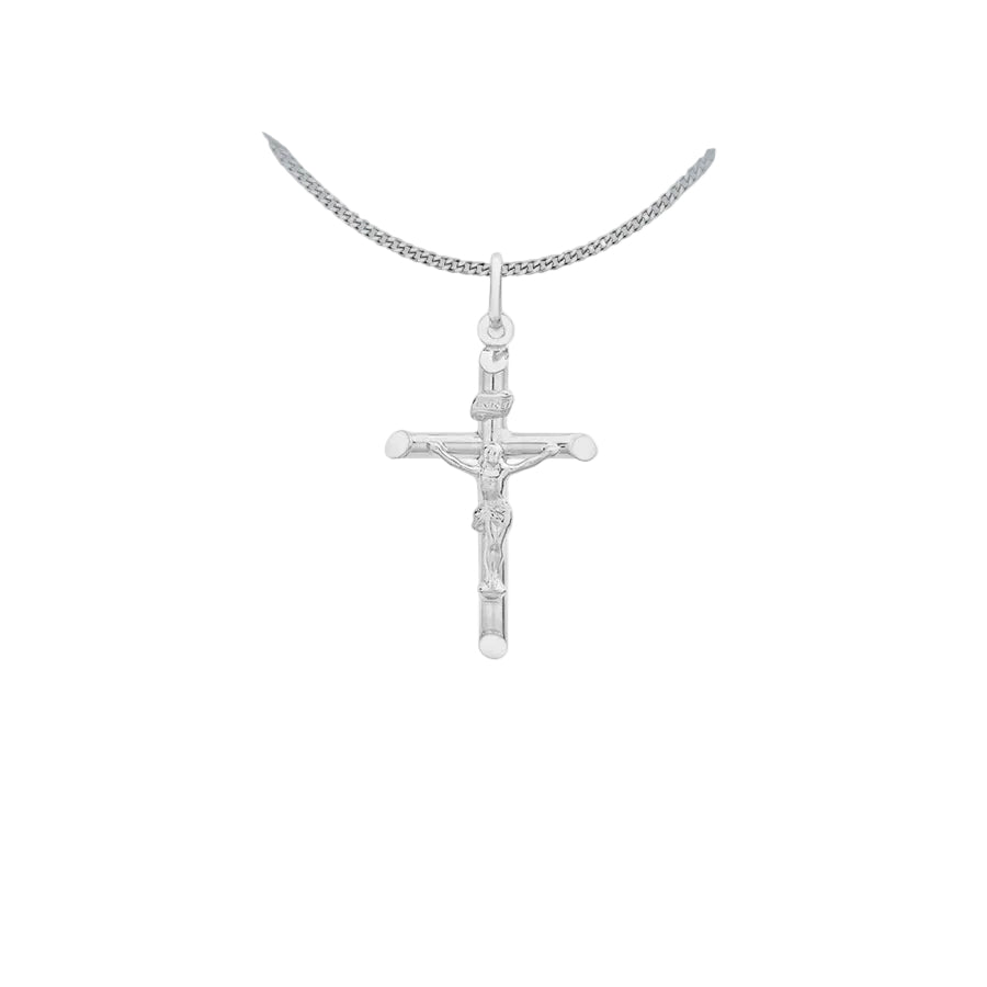 Sterling Silver Tubular Crucifix