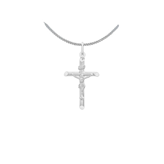 Sterling Silver Tubular Crucifix