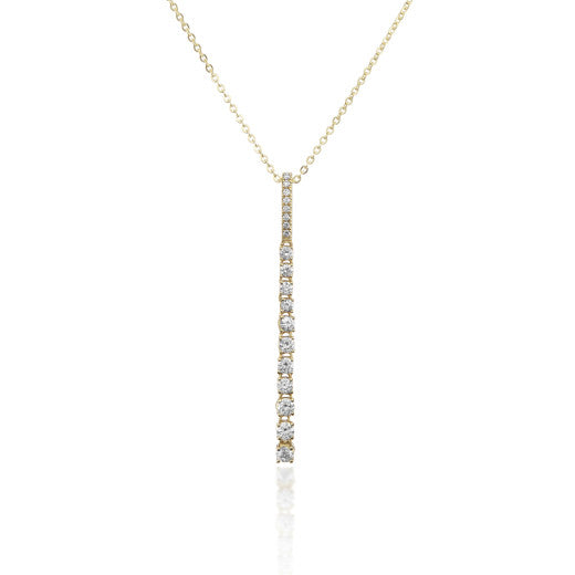 9ct Yellow Gold 0.29ct Diamond Drop Necklace
