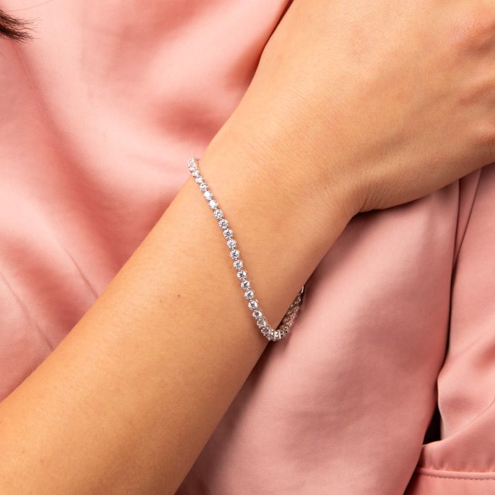 Diamonfire Sterling Silver Cubic Zirconia Tennis Style Bracelet