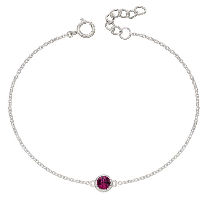 Sterling Silver February Birthstone Bracelet