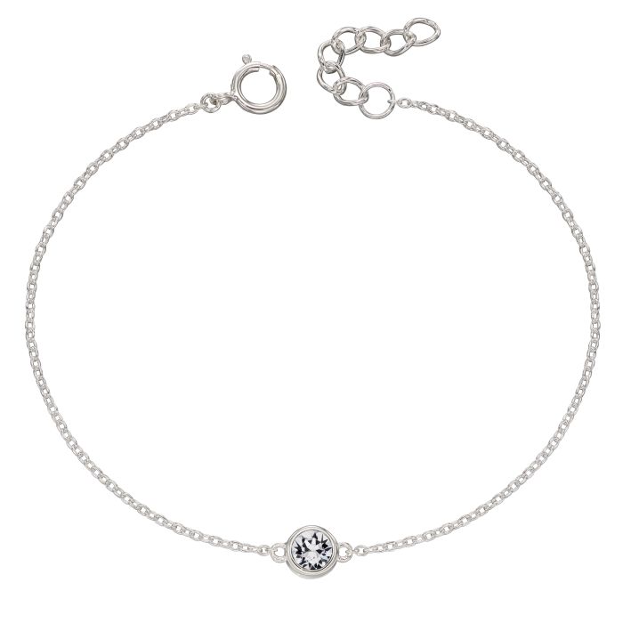 Sterling Silver April Birthstone Bracelet
