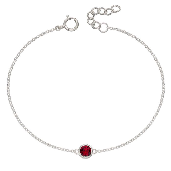 Sterling Silver July Birthstone Bracelet