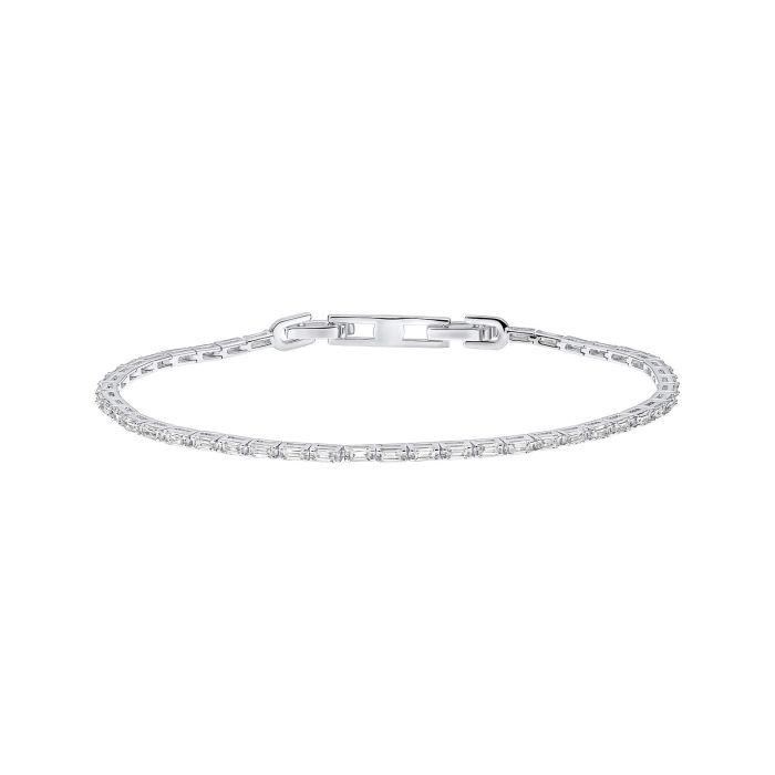 Diamonfire Sterling Silver Baguette Cut Slim Bracelet