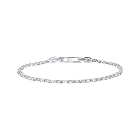 Diamonfire Sterling Silver Baguette Cut Slim Bracelet