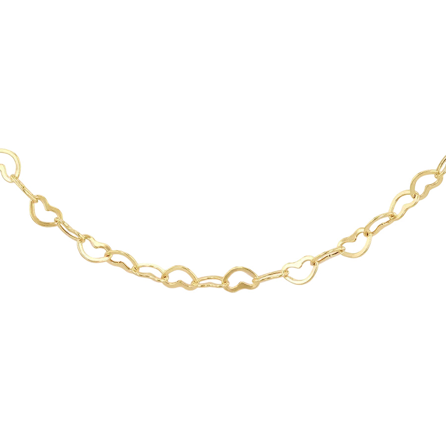 9ct Yellow Gold Mini Open Heart Chain 41cm, 16"