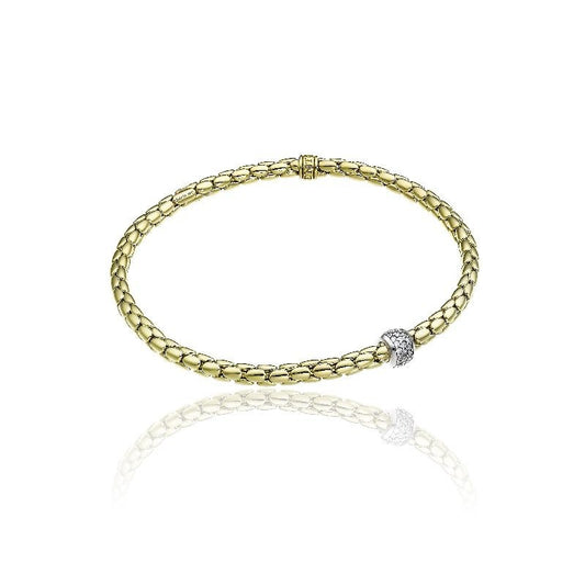 Chimento 18ct Yellow Gold and 0.23ct Pave Diamond Rondel Bracelet