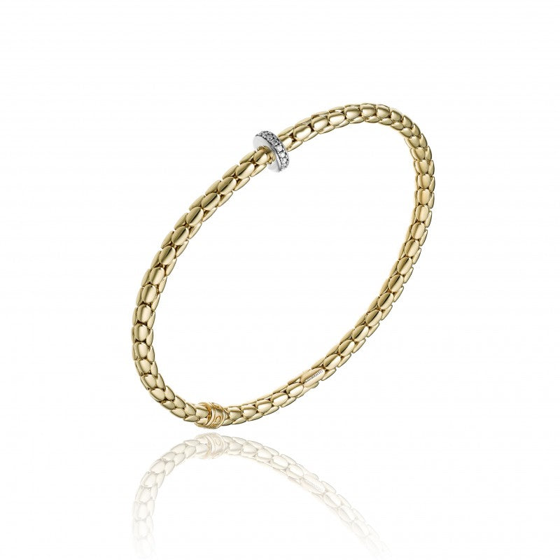 Chimento 18ct Yellow Gold 0.10ct Diamond Rondel Stretch Bracelet