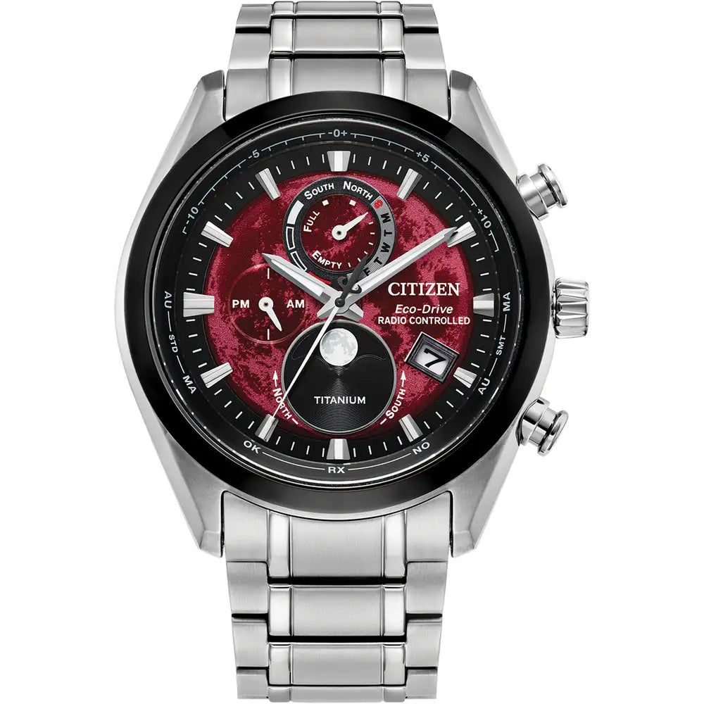 Citizen Tsuki-Yomi Purple Dial Titanium Bracelet Watch BY1018-55X Citizen Tsuki-Yomi Purple Dial Titanium Bracelet Watch BY1018-55X