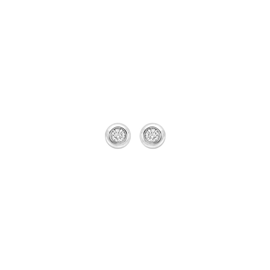 9ct White Gold Round Diamond 0.10ct Round Stud Earrings