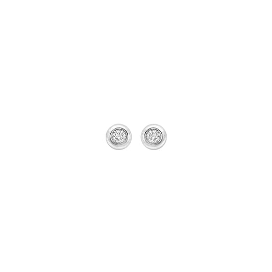 9ct White Gold Round Diamond 0.10ct Round Stud Earrings