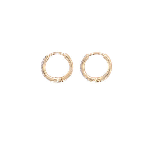 9ct Yellow Gold Diamond Hoop Earrings