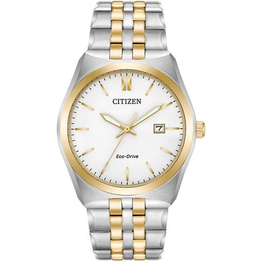 Citizen Two Colour Bracelet Watch with White Dial BM7334-58A