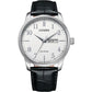 Citizen Stainless Steel White Dial Black Leather Strap Watch BM8550-14A