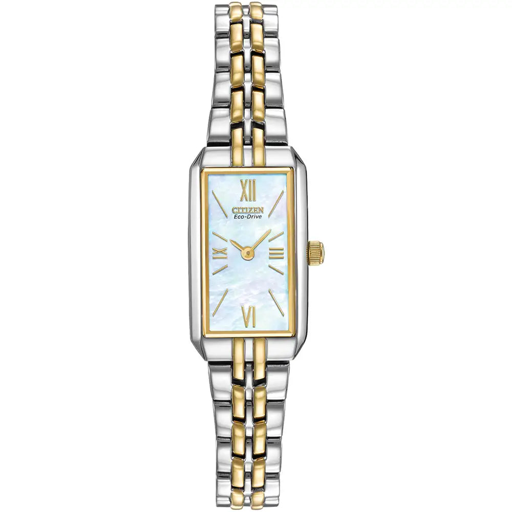 Citizen Silhouette Two Colour Bracelet Watch with Mother of Pearl Dial EG2694-59D