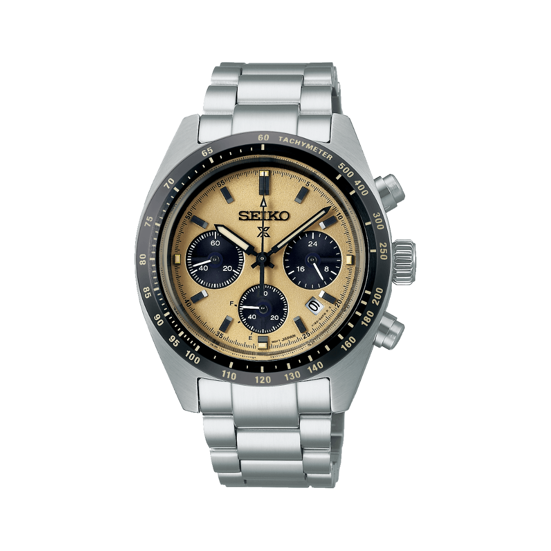 Seiko Prospex Speedtimer Solar Gold Dial Stainless Steel Watch SSC817P1
