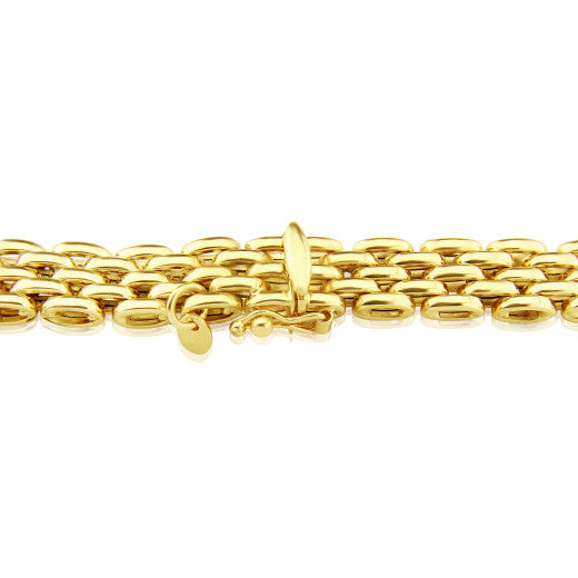 9ct Yellow Gold Five Row Panther Link Bracelet