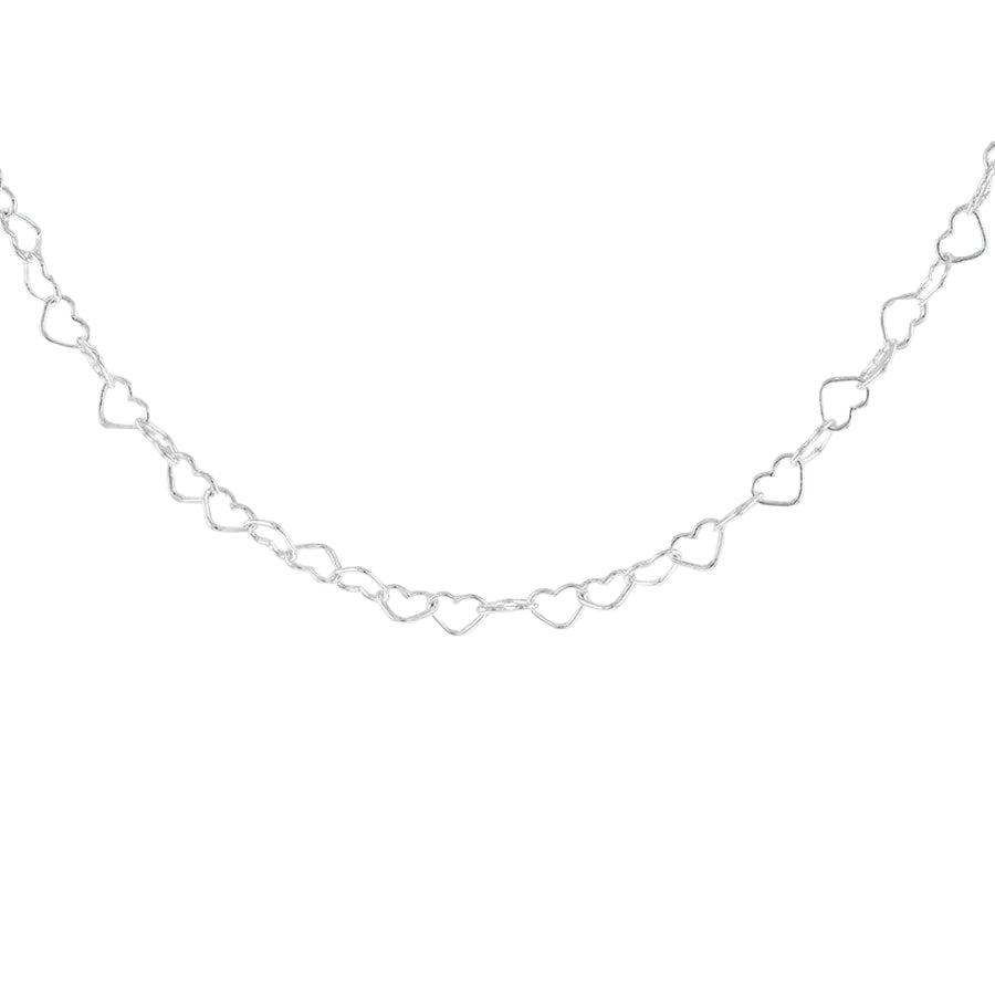 Sterling Silver Mini Open Heart Chain 18" 3.5mm