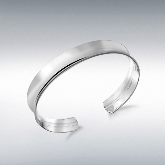 Sterling Silver 11mm Concave Bangle