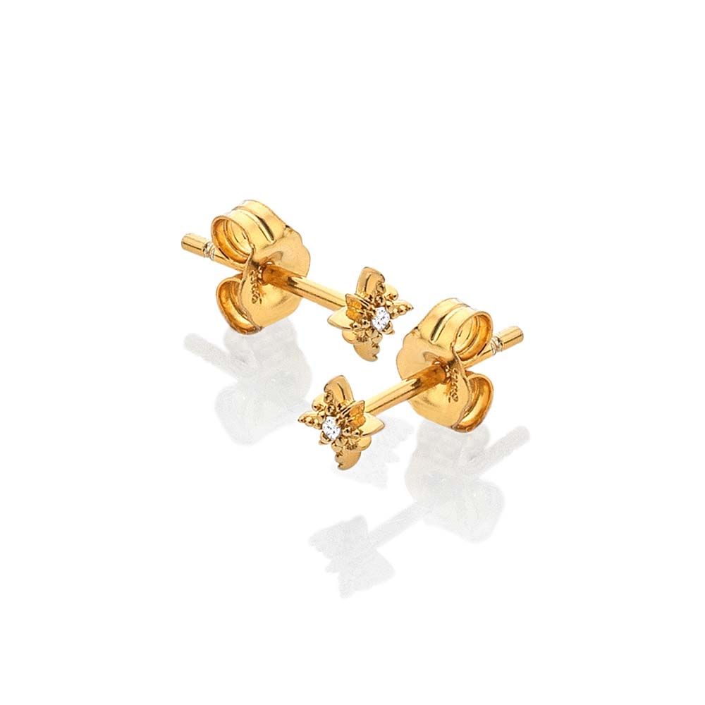 Hot Diamonds x Golden Edit Micro Starburst Stud Earrings DE752