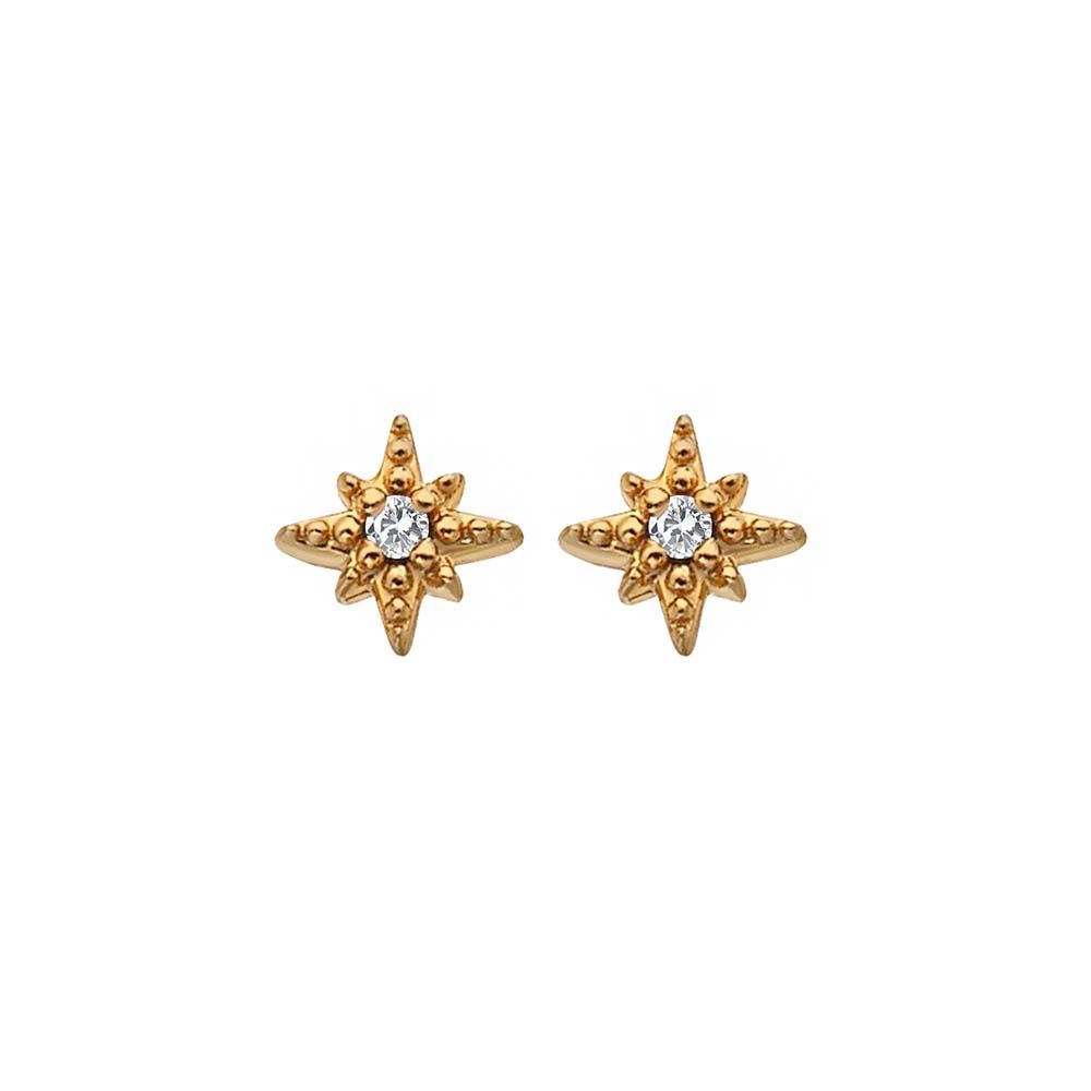 Hot Diamonds x Golden Edit Micro Starburst Stud Earrings DE752