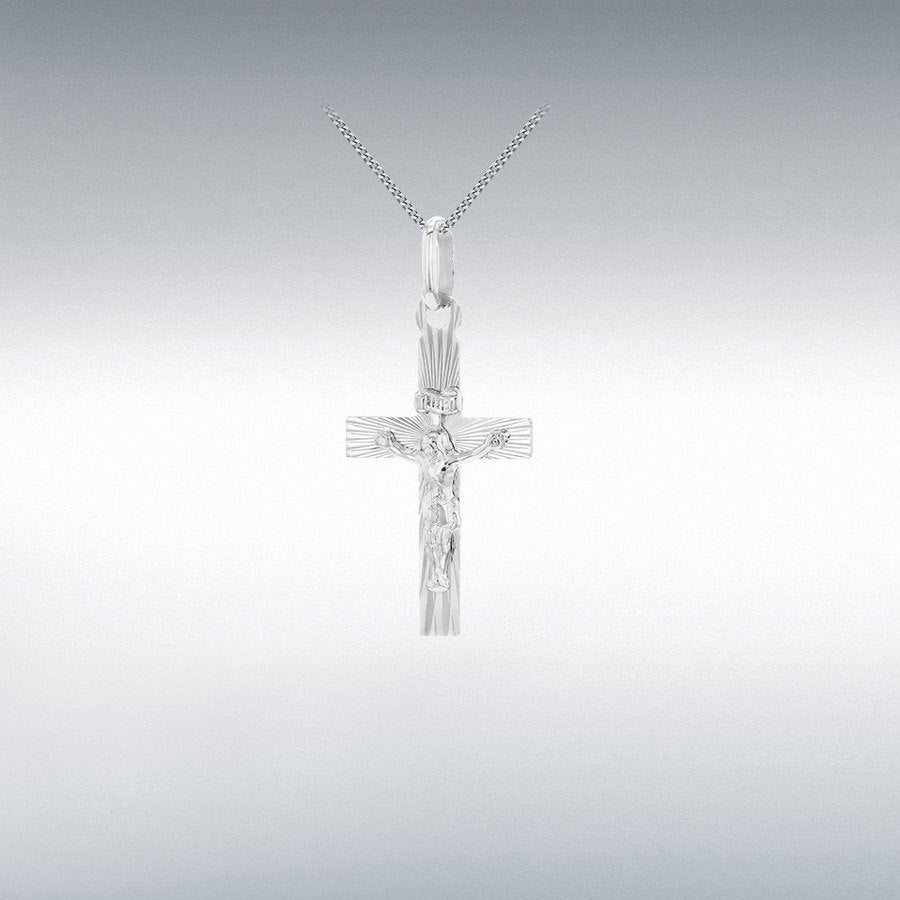 Sterling Silver Diamond Cut Crucifix