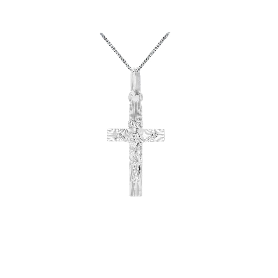 Sterling Silver Diamond Cut Crucifix