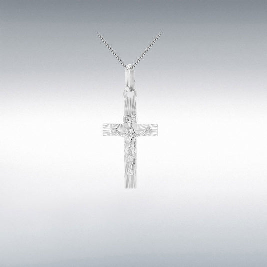 Sterling Silver Diamond Cut Crucifix