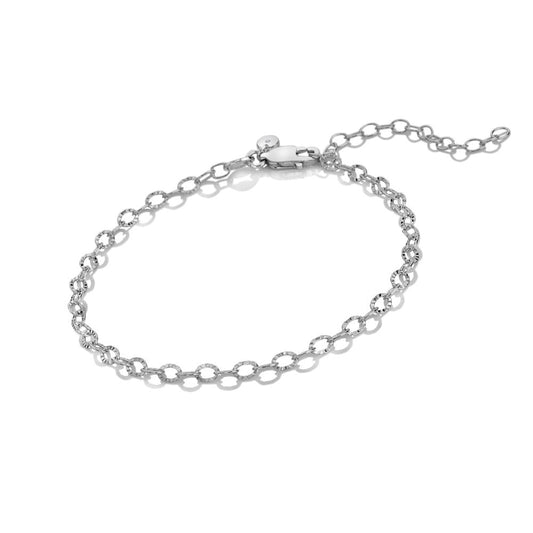 Hot Diamonds Sterling Silver Oval Diamond Cut Links Bracelet DL701