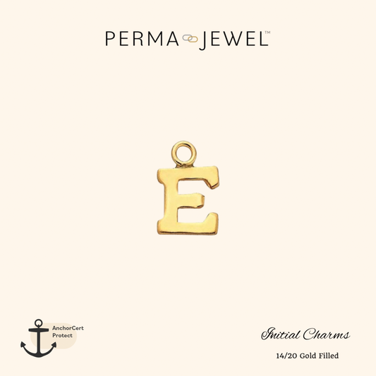 Permanent Gold Filled Mini E Charm for Perma Bracelet