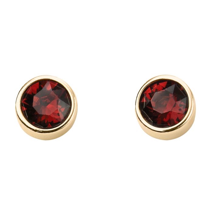 Yellow Gold Plated January Birthstone Earrings