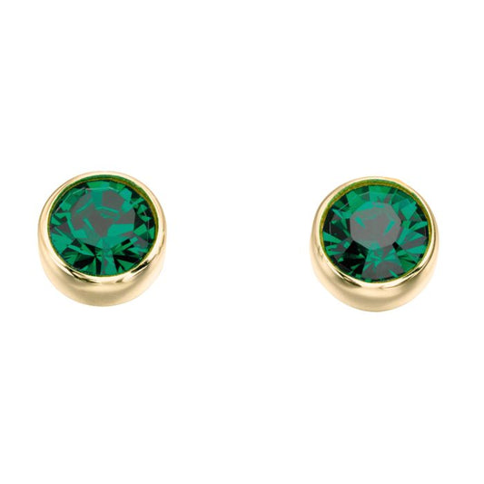 Yellow Gold Plated May Birthstone Earrings