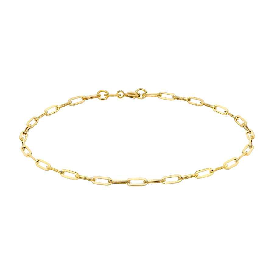 9ct Yellow Gold 2.3mm Paper Chain Bracelet
