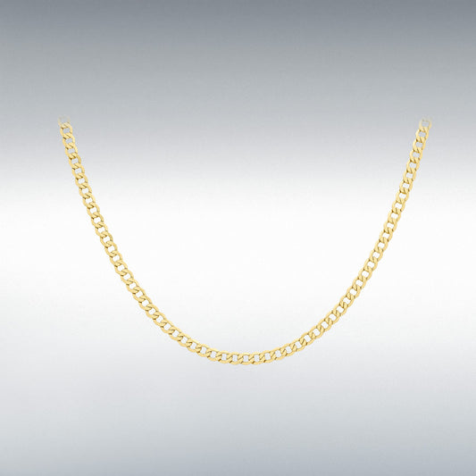 9ct Yellow Gold Hollow Flat Curb Chain 24"