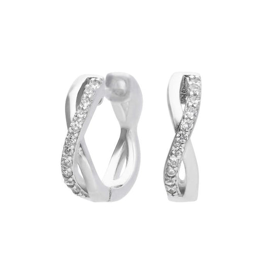 Diamonfire Infinity Pave Zirconia Hoop Earrings