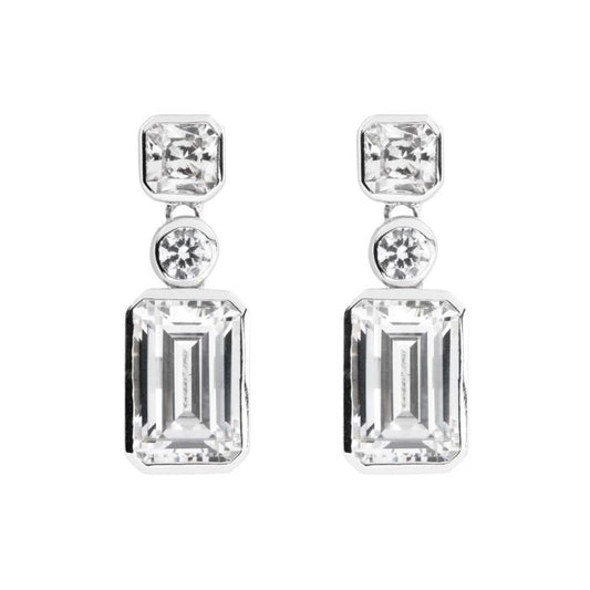 Diamonfire Three Stone Multi Shape Drop Earrings