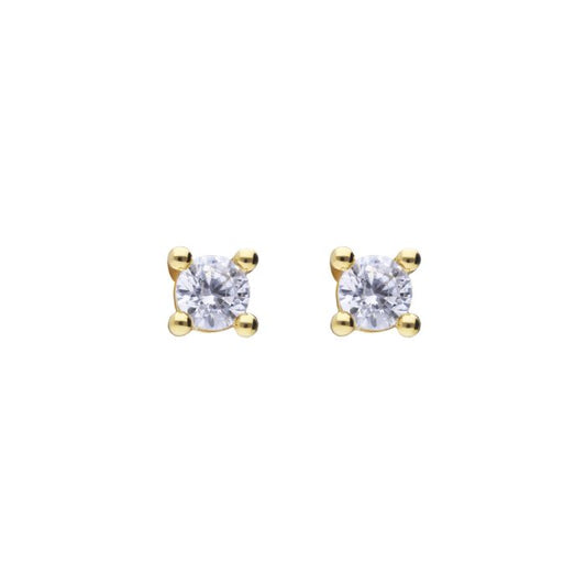 Diamonfire 3mm Four Claw Solitaire Zirconia Stud Earrings