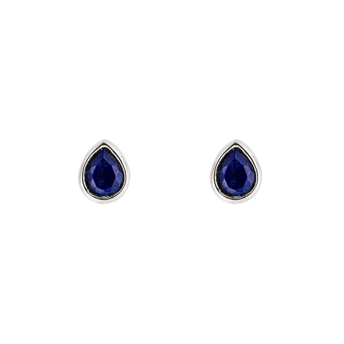 Sterling Silver Lapis Lazuli September Birthstone Stud Earrings