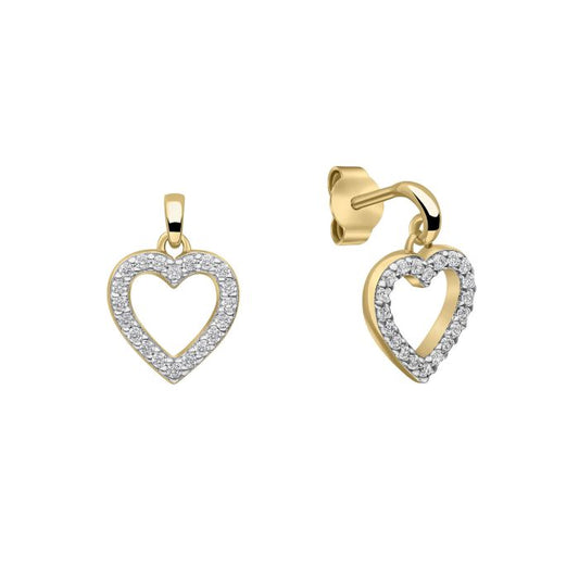 Diamonfire Gold Plated Heart Earrings