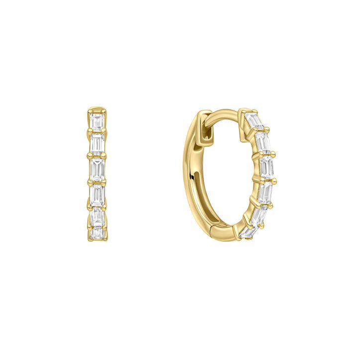 Diamonfire Yellow Gold Plated Cubic Zirconia Mini Hoop Earrings