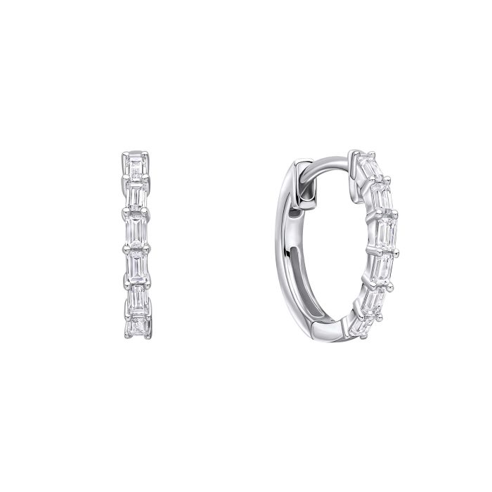 Diamonfire Sterling Silver Cubic Zirconia Mini Hoop Earrings